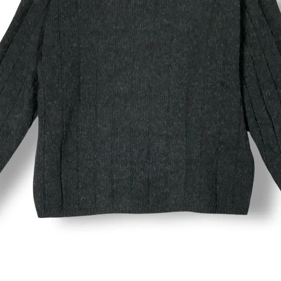 J. Crew Men’s Lambswool Sweater Sz XL Cable Knit V Neck Charcoal Gray - Picture 8 of 10